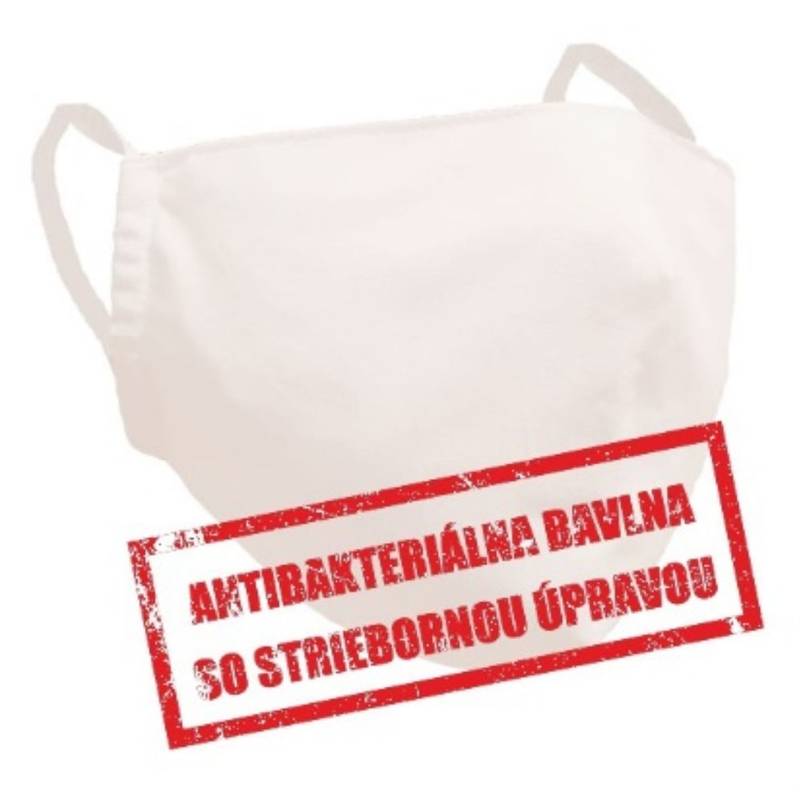 Ochranné rúško z antibakteriálnej bavlny, dámske-M, biela Ochranné rúško z antibakteriálnej bavlny, dámske-M, biela